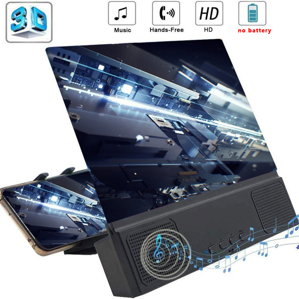 12 inch 3D Phone Screen Amplifier With Bluetooth Speaker HD Video Magnifier Holder