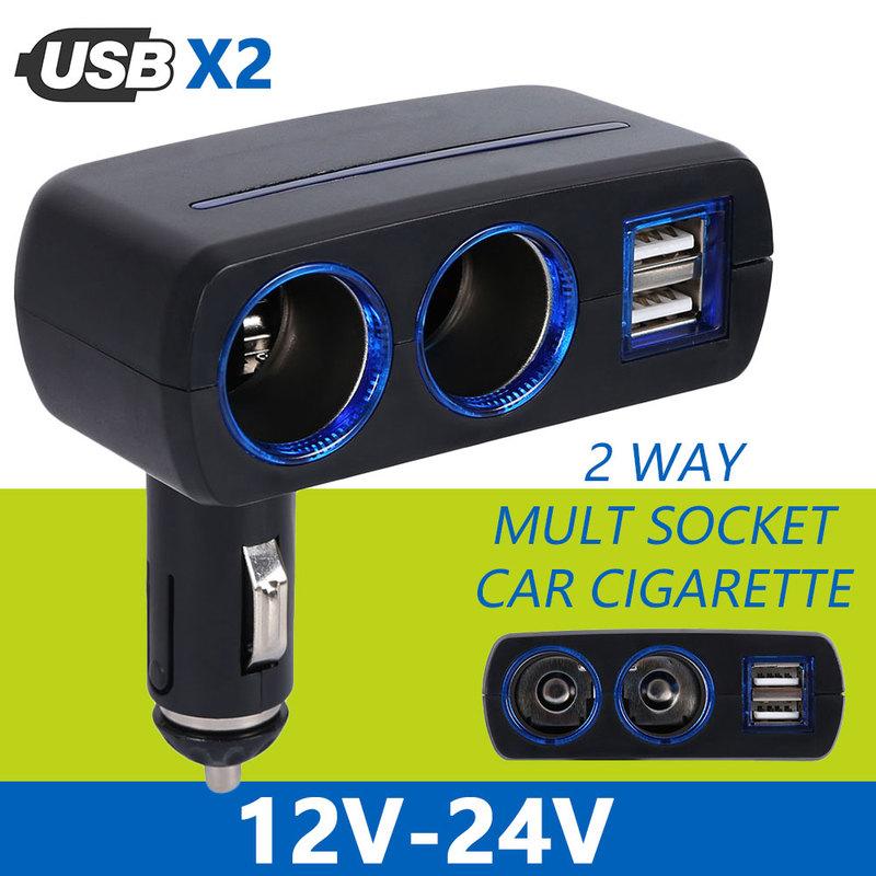 12V-24V Dual USB car charger Double Car Power Socket Splitter Charger Adapter Chargers