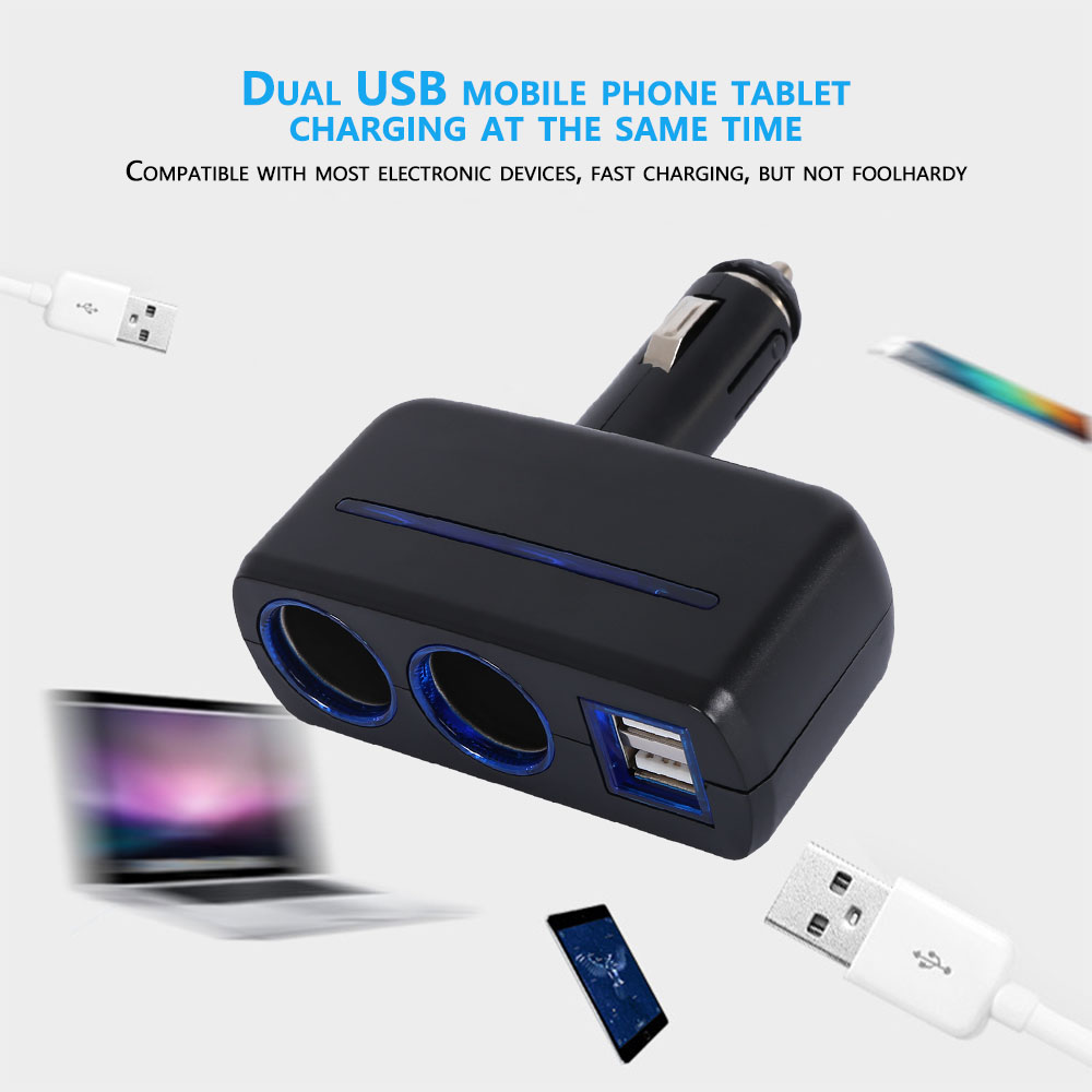 12V-24V Dual USB car charger Double Car Power Socket Splitter Charger Adapter Chargers