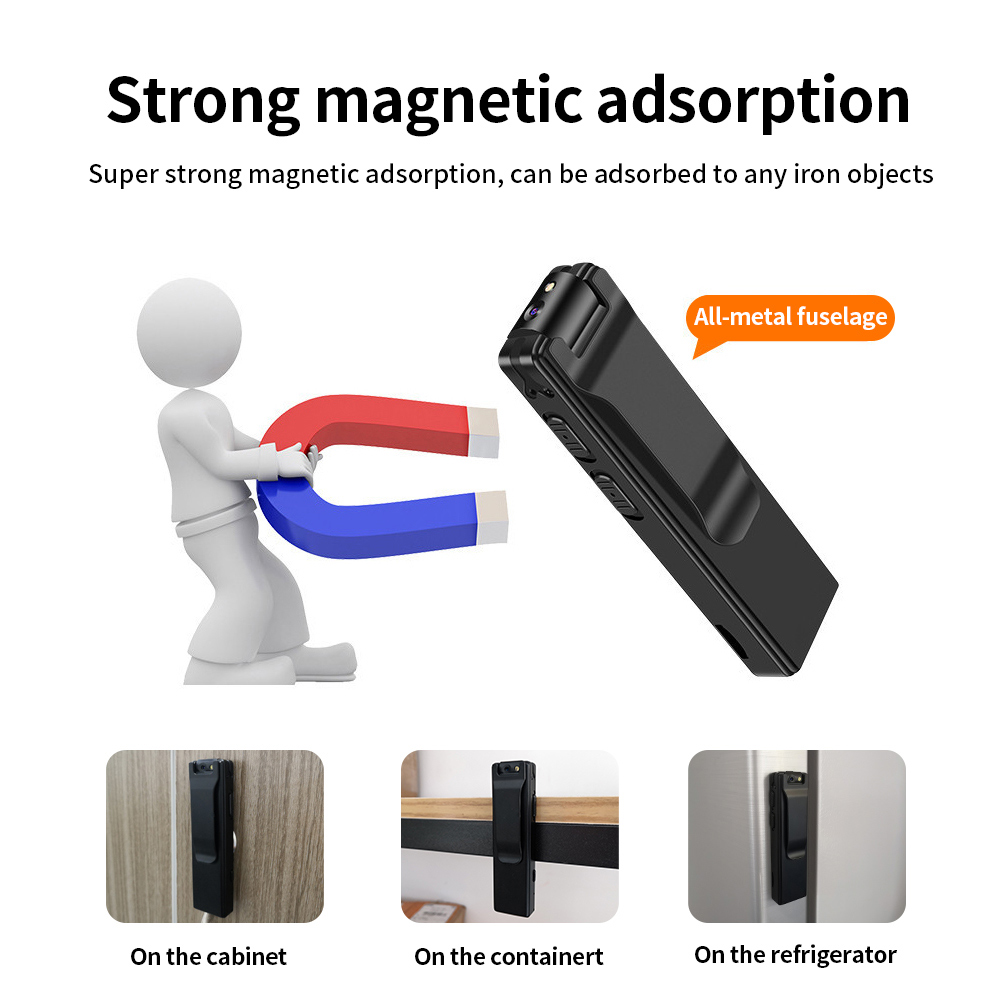 Flashlight Micro Cam Magnetic Body Camera Motion Detection Snapshot Loop Recording Camcorder