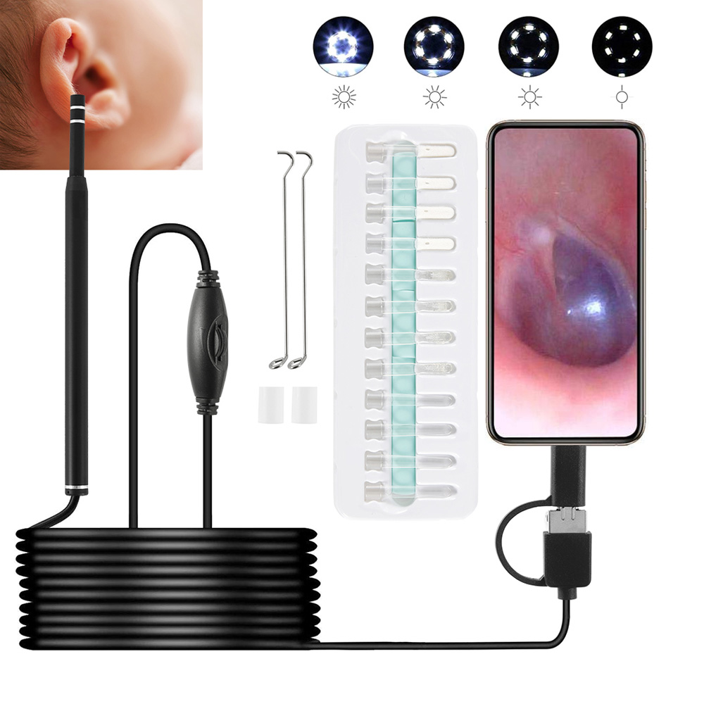 In Ear Cleaning Endoscope Spoon Mini Camera Ear Picker EarWax Removal Visual Ear Mouth Nose Otoscope
