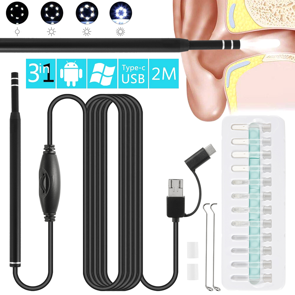 In Ear Cleaning Endoscope Spoon Mini Camera Ear Picker EarWax Removal Visual Ear Mouth Nose Otoscope