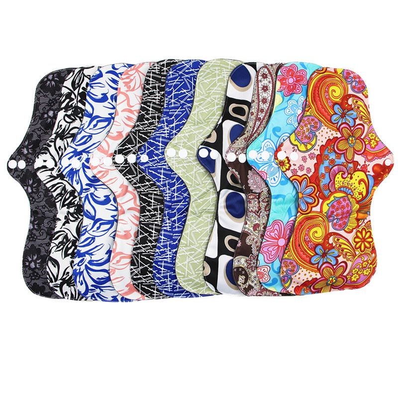1pc Printed Night Use Washable Menstrual Pads reathable Women Reusable Bamboo