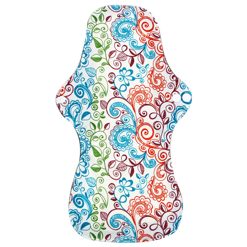 1pc Printed Night Use Washable Menstrual Pads reathable Women Reusable Bamboo