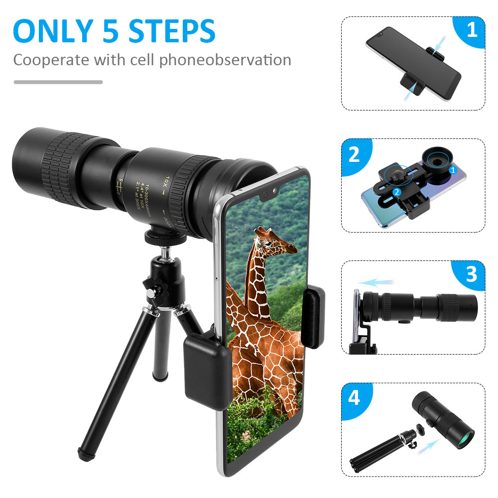 Phone Camera Telescope Zoom Telescope Portable Zoom Phone Camera Monocular Telescope Waterproof