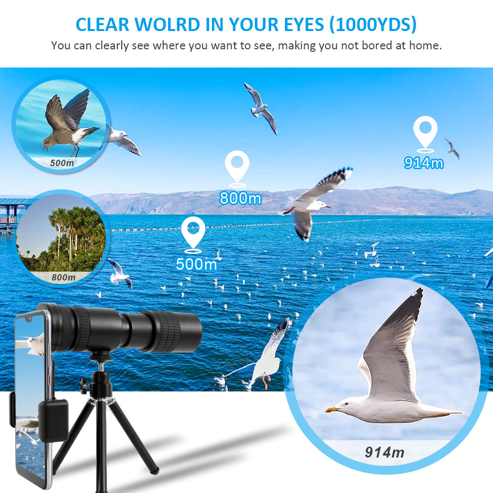 Phone Camera Telescope Zoom Telescope Portable Zoom Phone Camera Monocular Telescope Waterproof