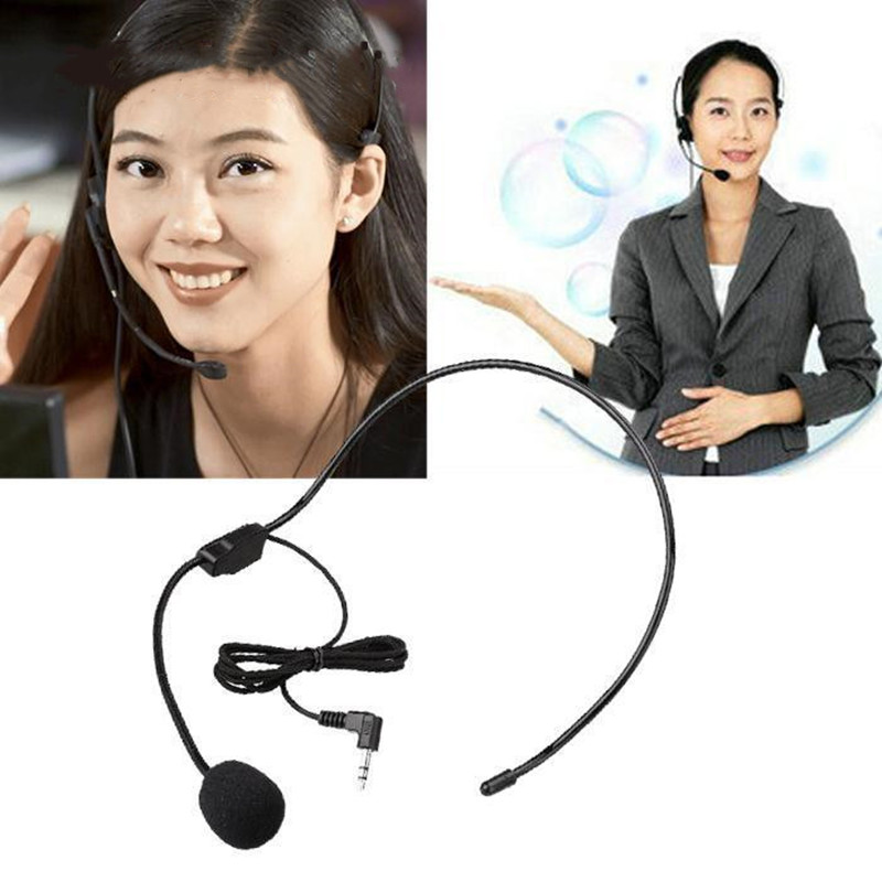 3.5MM Wired Headworn Metal Microfono Microphone Voice Amplifier Loudspeaker Megaphone