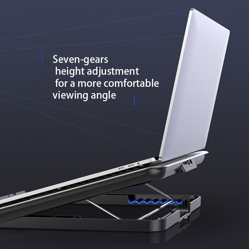 Gaming Laptop Cooler Silent Fan Metal Laptop Cooling StandPortable Adjustable Notebook Stand