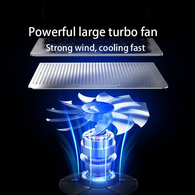 Gaming Laptop Cooler Silent Fan Metal Laptop Cooling StandPortable Adjustable Notebook Stand