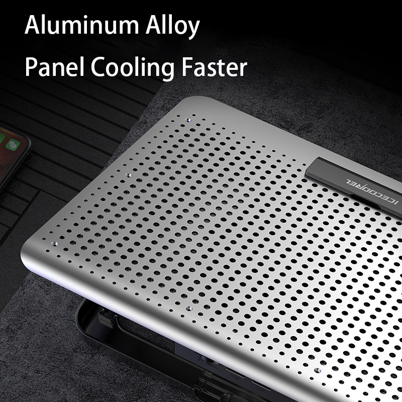 Gaming Laptop Cooler Silent Fan Metal Laptop Cooling StandPortable Adjustable Notebook Stand