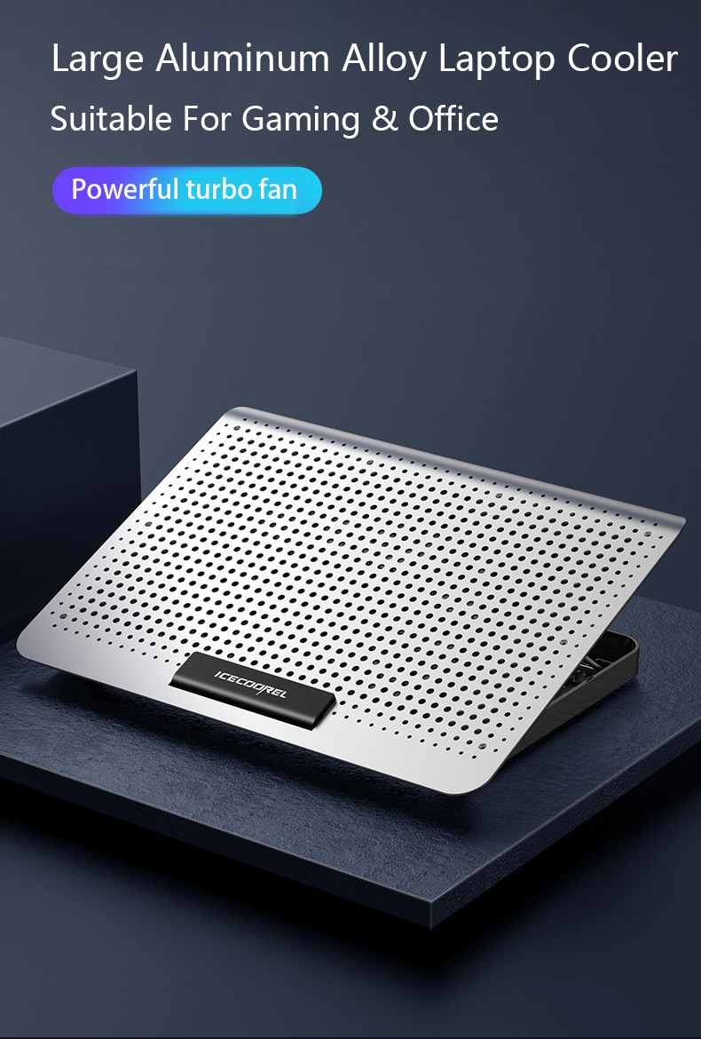 Gaming Laptop Cooler Silent Fan Metal Laptop Cooling StandPortable Adjustable Notebook Stand