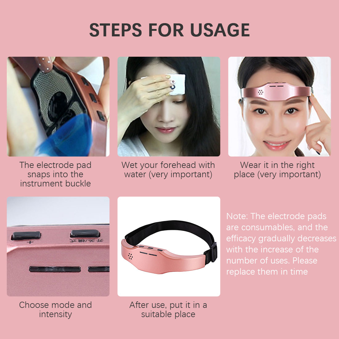 Rechargable Sleep Monitor Migraine Electric Head Massager Instrument Relief Massager Therapy