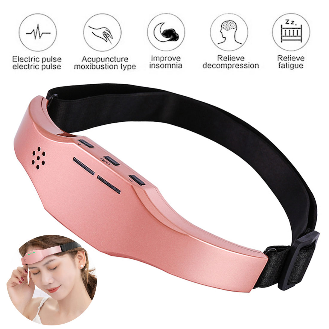 Rechargable Sleep Monitor Migraine Electric Head Massager Instrument Relief Massager Therapy