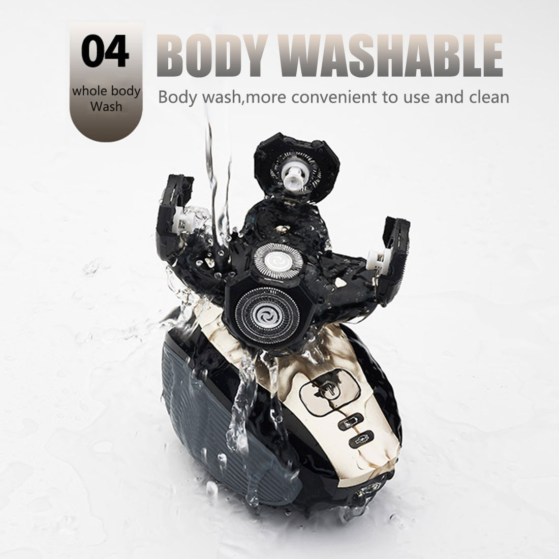 5 In 1 4D Men's Rechargeable Bald Head Electric Shaver  Razor Clipper Facial Brush