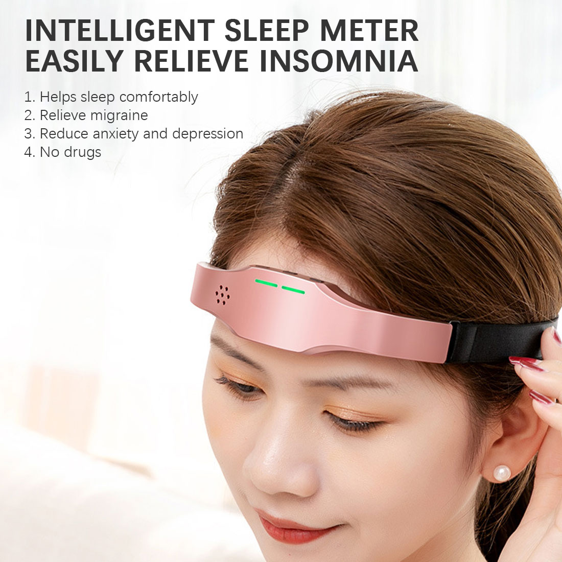 Rechargable Sleep Monitor Migraine Electric Head Massager Instrument Relief Massager Therapy