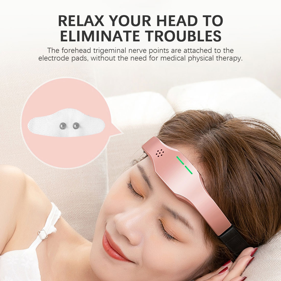 Rechargable Sleep Monitor Migraine Electric Head Massager Instrument Relief Massager Therapy