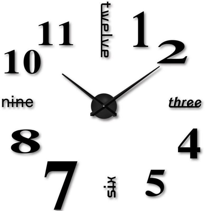 3D Mirror Roman Numbers Wall Clock Stickers Elegant DIY Digital Wall Clocks for Home Art Clock