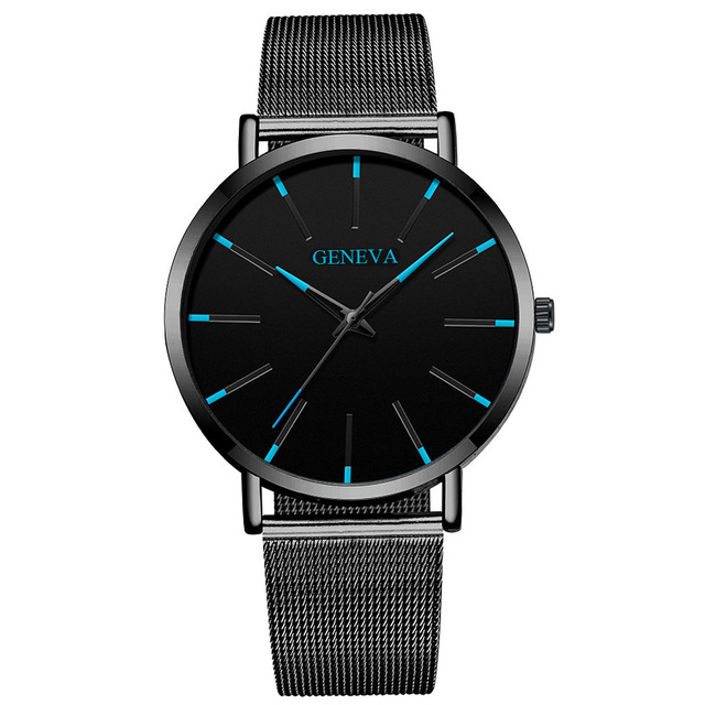 Fashion Mens Watches Bracelet Ultra Thin Quartz Watch Men Casual  Mesh Steel Waterproof Sport Watch