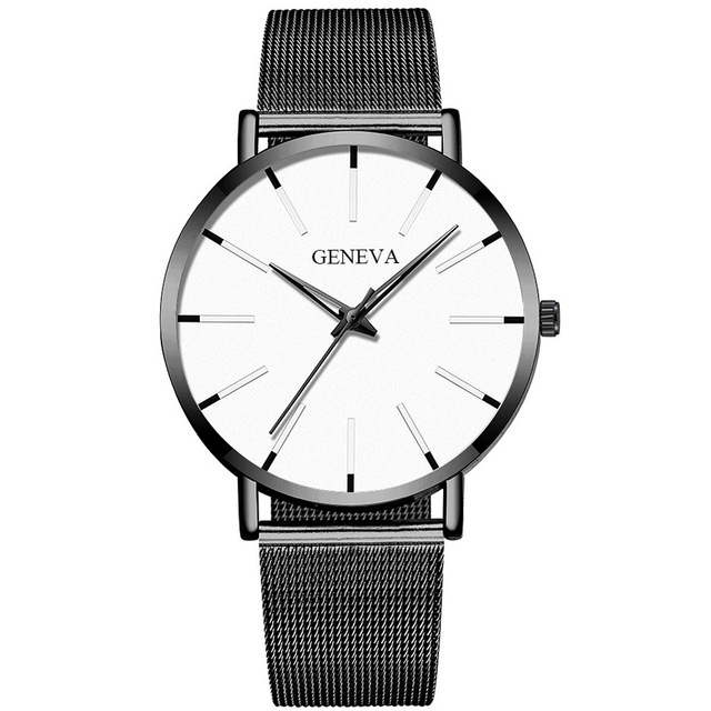Fashion Mens Watches Bracelet Ultra Thin Quartz Watch Men Casual  Mesh Steel Waterproof Sport Watch