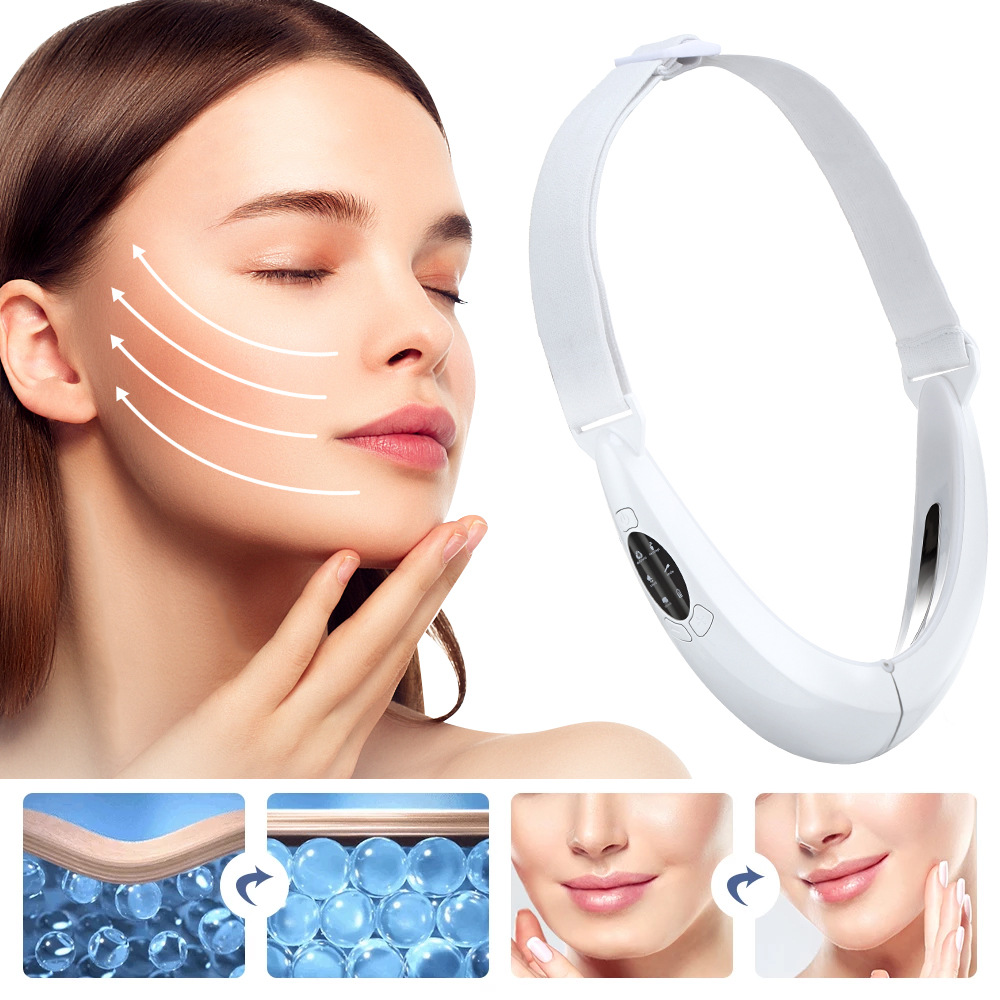 V shaped Face lifting Instrument Micro Current Color Light Beauty Face Lfting Instrument Massage Hot Compress Face Lift Bandage
