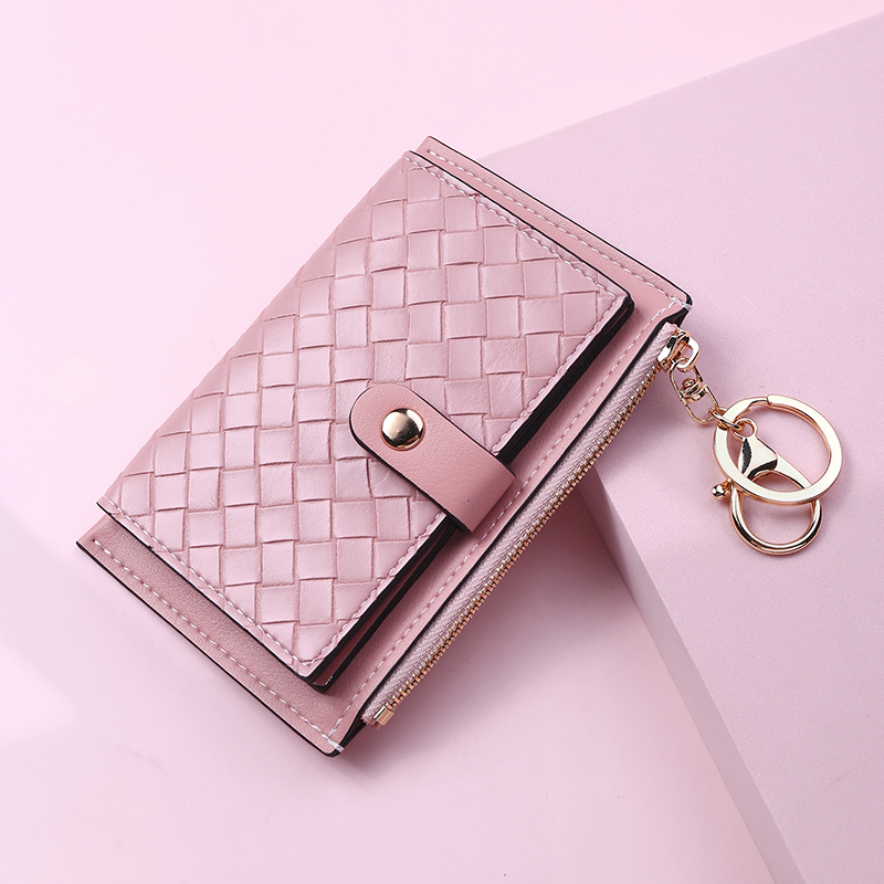 2021 New Fashion Weave Women Wallet Leather Coin Purse Money Clip Wallet Clutch Card Bag Holder
