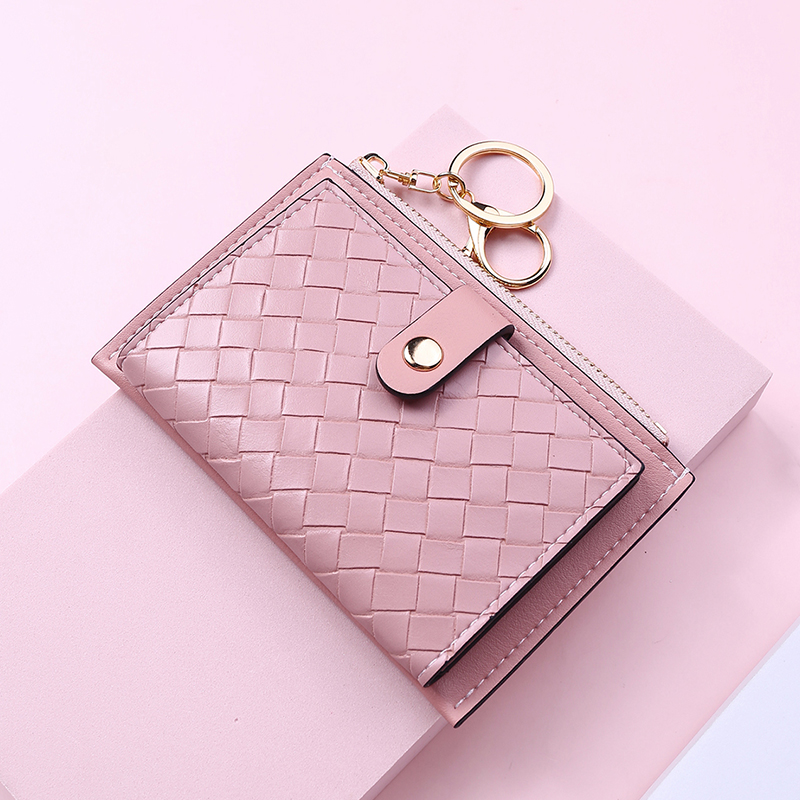 2021 New Fashion Weave Women Wallet Leather Coin Purse Money Clip Wallet Clutch Card Bag Holder