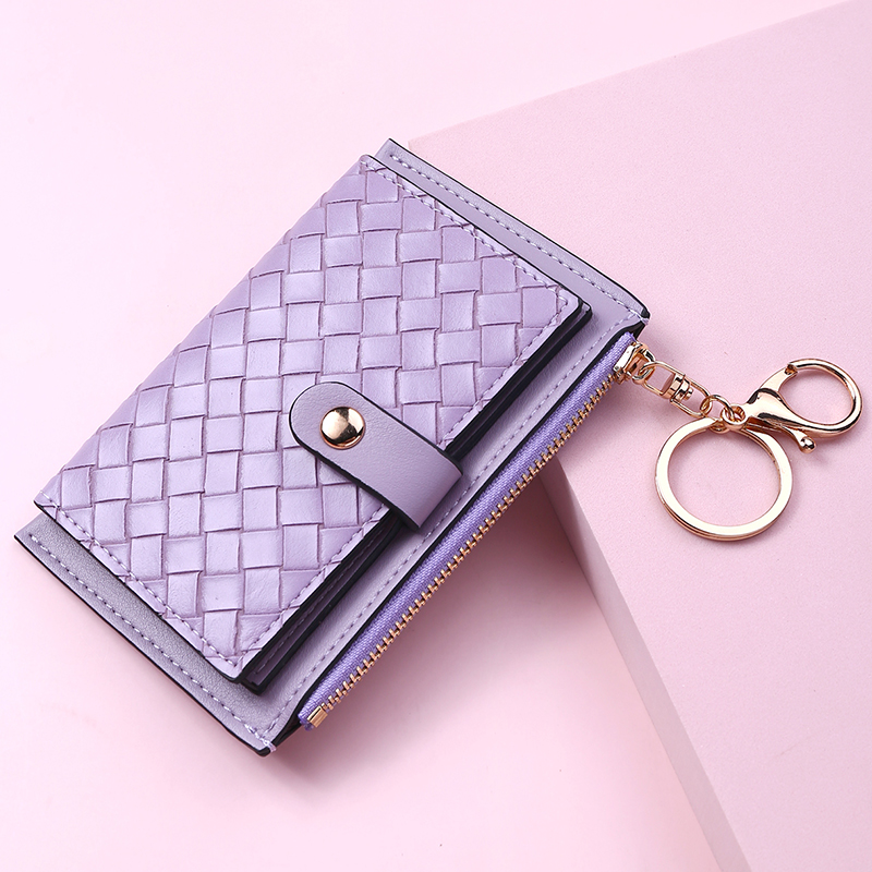2021 New Fashion Weave Women Wallet Leather Coin Purse Money Clip Wallet Clutch Card Bag Holder