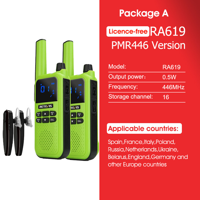 Bluetooth-compatible Walkie Talkie with Wireless Headset PMR Two-way Radio