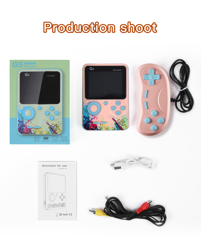 Video Game Consoles 500 Retro Games in 1 AV Out Two Player Gamepads  Rechargeable Battery Portable Game Players for Kids Gift
