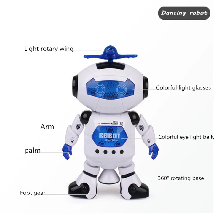 New 360 Space Rotating Dance Astronaut Robot RC Music LED Light Electronic Walking Funny Toys for Kids Children Birthday Gift