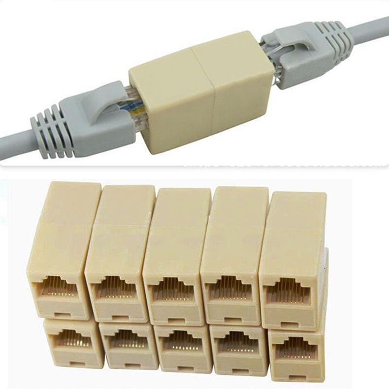 RJ45 High Quality Network Ethernet Dual Straight Head Lan Cable Joiner Coupler Extender Network Cable Connector