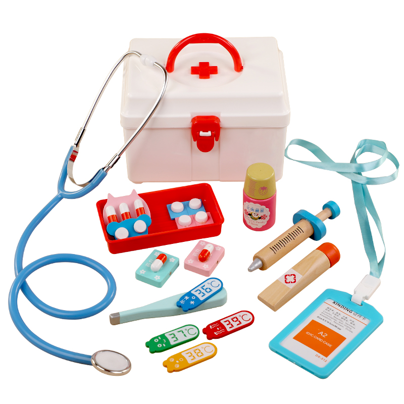 17PCS Puzzle Be a doctor toys Pretend Play Doctor Set Nurse Injection Medical Kit Role Play Classic Toys Simulation Doctor Toys