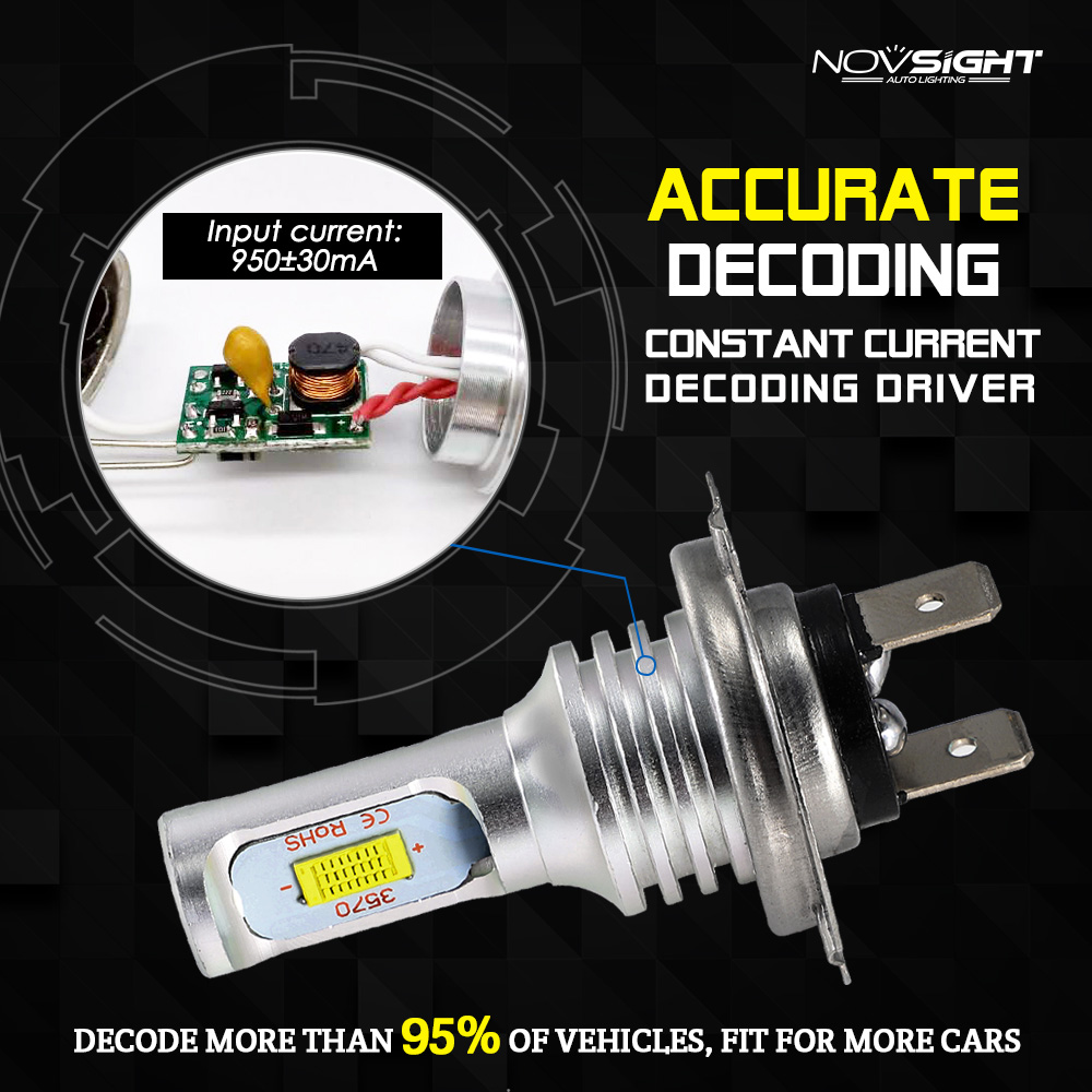 100W/Pair 6500K White LED Bulb Motorcycle H7 Headlight Lamp