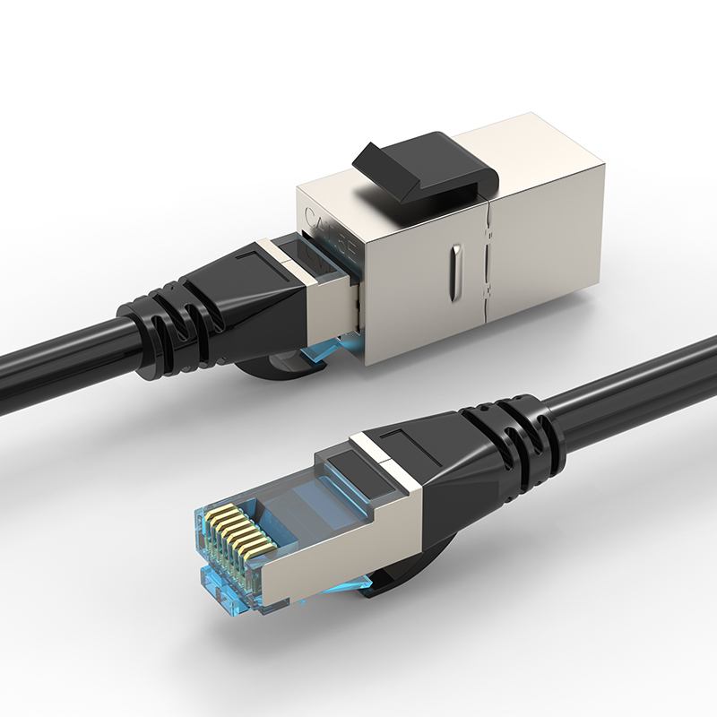 Cat6 Keystone Adapter Female Inline Coupler Network FTP STP Cable RJ45 Extension Connector For Face Plate Blank Patch Panel