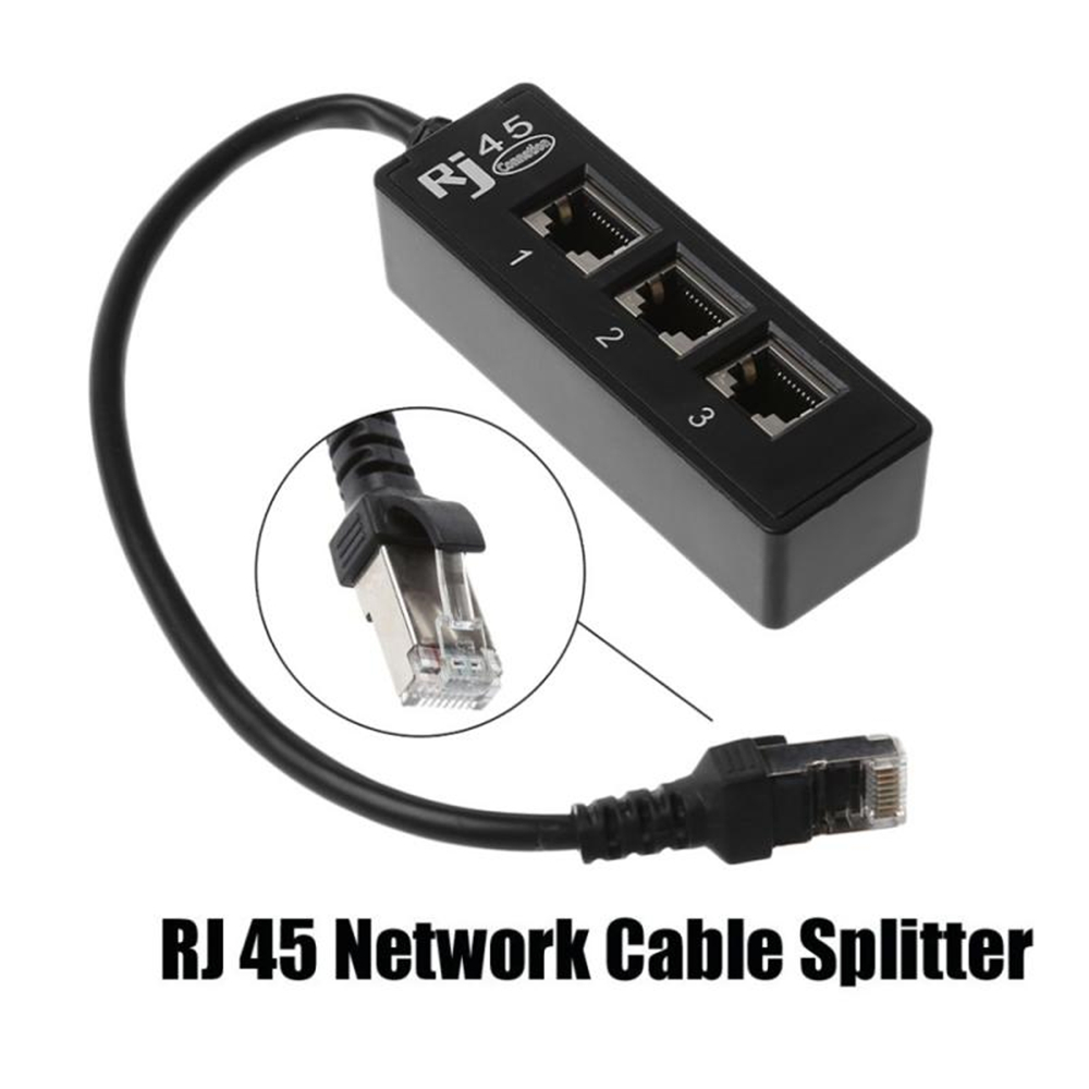 LAN Network 1 To 3 way RJ45 Splitter Adapter Cable Extender Ethernet Cord Extension Female Connector Male Plug Computer Supply