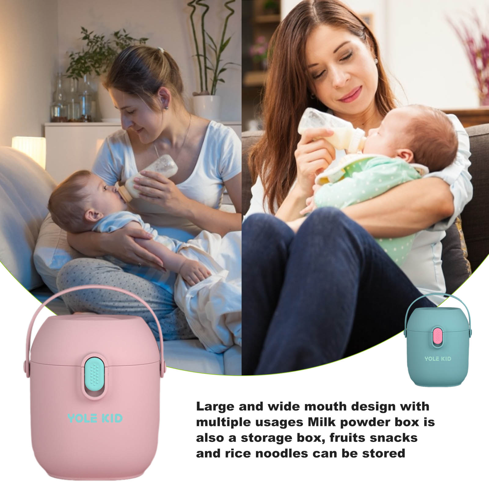 1PC New Milk Powder Storage Box With Spoon Portable Baby Food Snacks Container Newborn Milk Powder Case Feeding Accessories