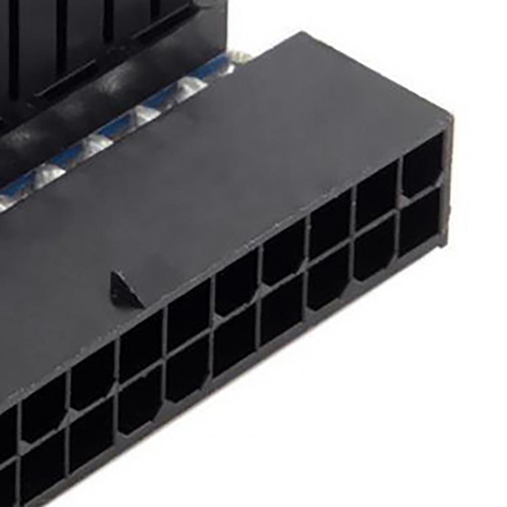 90 Degree 24 Pin Motherboard Connector Black Motherboard Power Connector Wear-resistant   for Desktop