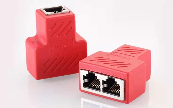 1 To 2 Ways RJ45 Coupler Ethernet LAN Network Splitter Double Female Ports Connector Extender Adapter For Cat5/5e/6/7 Converters