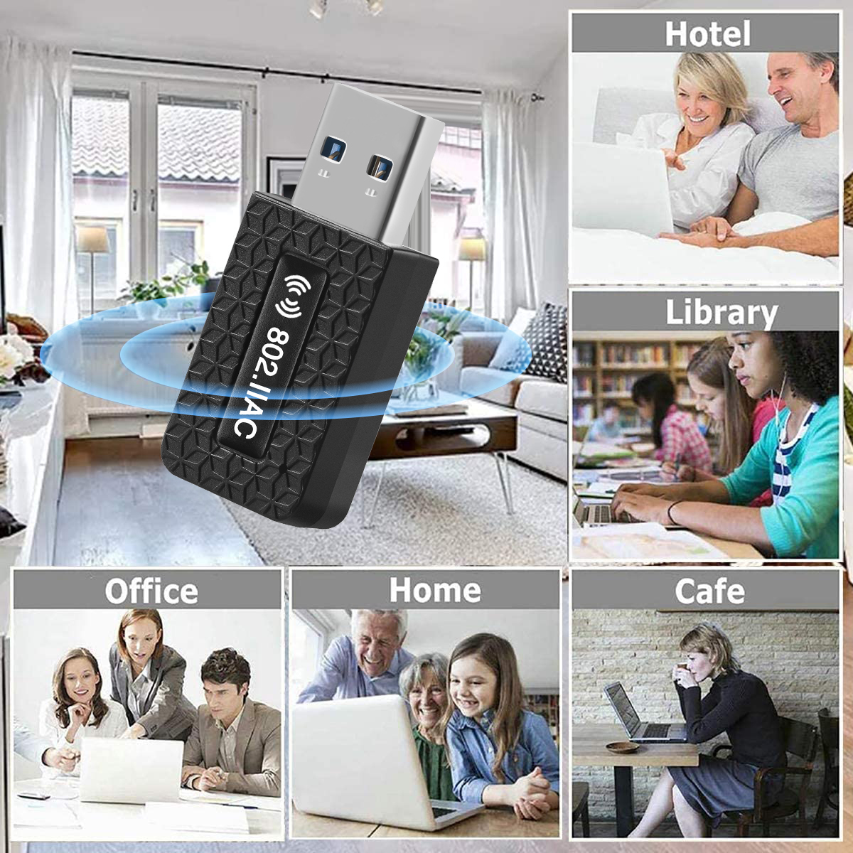 1300M 5Ghz WiFi Adapter USB 3.0 Long Range WiFi Antenna Ethernet Adapter Wi Fi Dongle For PC Laptop Wi-Fi Receiver Network Card