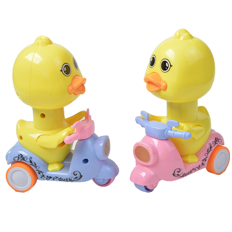 0-12 Months Cute Bicycle Cartoon Clockwork Toy Yellow Duck Motor Pull Back Boy Girl Toy Moveable Wind Up Toy for Kids Toys Gift