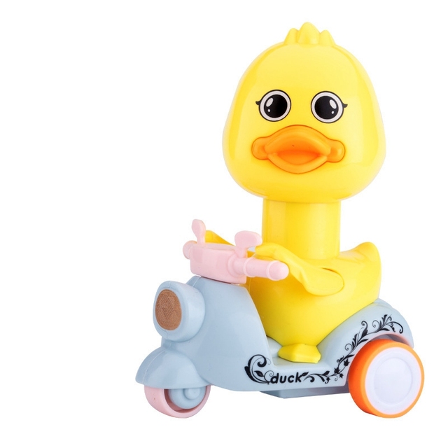 0-12 Months Cute Bicycle Cartoon Clockwork Toy Yellow Duck Motor Pull Back Boy Girl Toy Moveable Wind Up Toy for Kids Toys Gift
