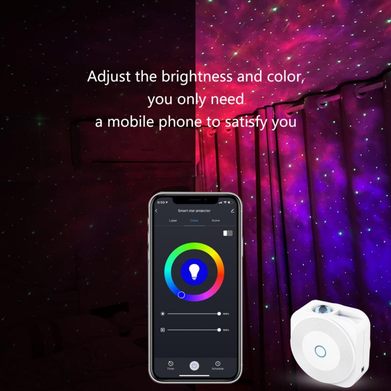 Smart Colorful Star Sky Wifi Projector Adjustable Nebula Brightness Projector APP Remote Control Work With Alexa GoogleHome