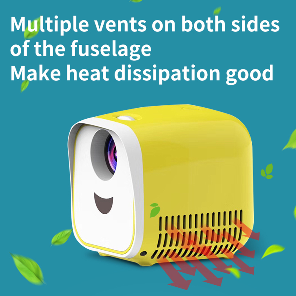 Mini Projector  Video Player Supports 1080P USB AV HDMI-Compatible With TV Stick,Laptop,PS4,Xbox