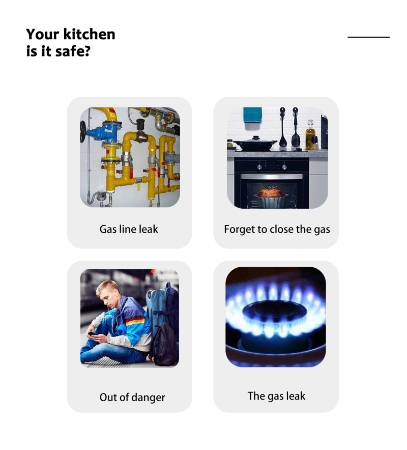Tuya Wifi Smart Gas Detector With Temperature Sensor LCD Display Wifi Combustible Gas Leak Detectable USB Power APP Remote Alarm
