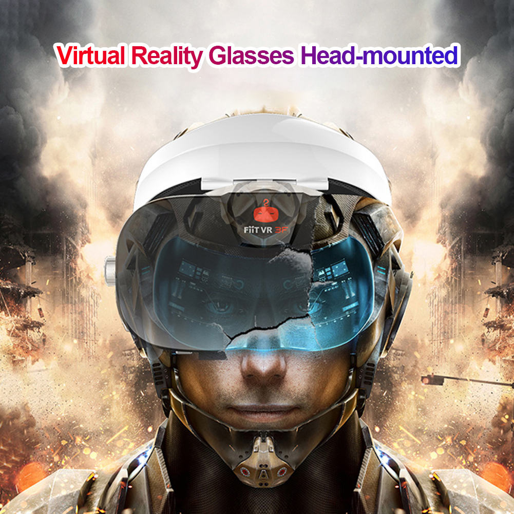 3D VR Mobile Phone Cinema Games Virtual Reality Head-mounted Headset for Apple Android 4.0-6.4 inch Support 0-800 Myopia