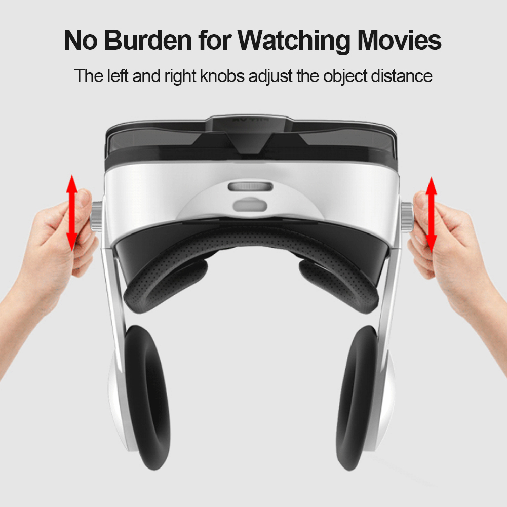 3D VR Mobile Phone Cinema Games Virtual Reality Head-mounted Headset for Apple Android 4.0-6.4 inch Support 0-800 Myopia