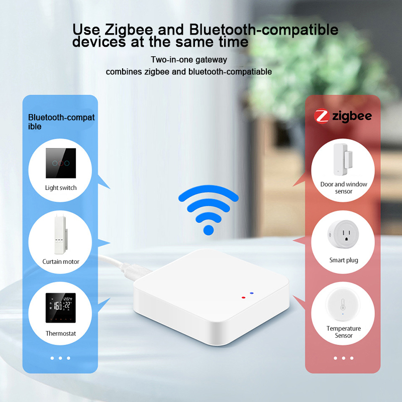 Tuya Zigbee Smart Gateway 5V 1A Bluetooth Multi-protocol Communication Gateway Tuya/smart Life APP Remote Control Voice Control