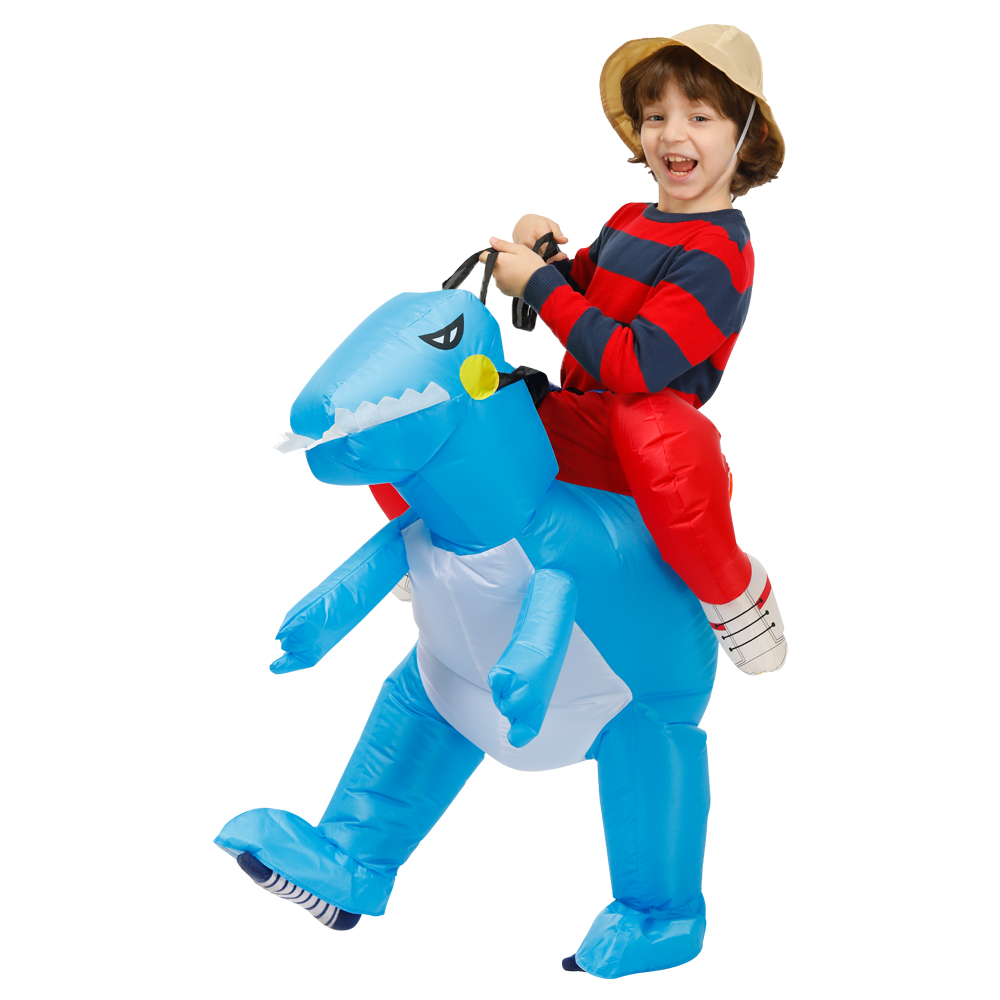 New Kids Inflatable Dinosaur Costume Boys Anime Triceratops Party Cosplay Costume Suit Carnival Halloween Costume For Child Girl