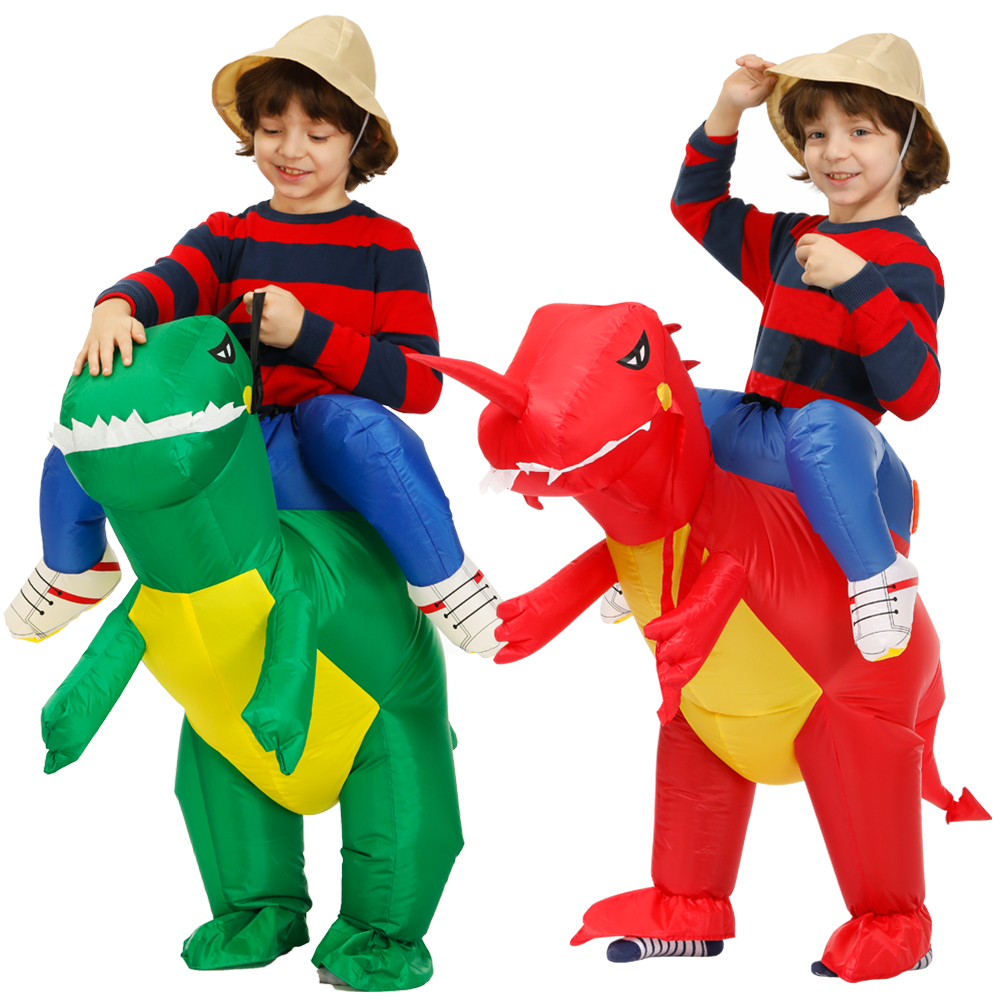 New Kids Inflatable Dinosaur Costume Boys Anime Triceratops Party Cosplay Costume Suit Carnival Halloween Costume For Child Girl