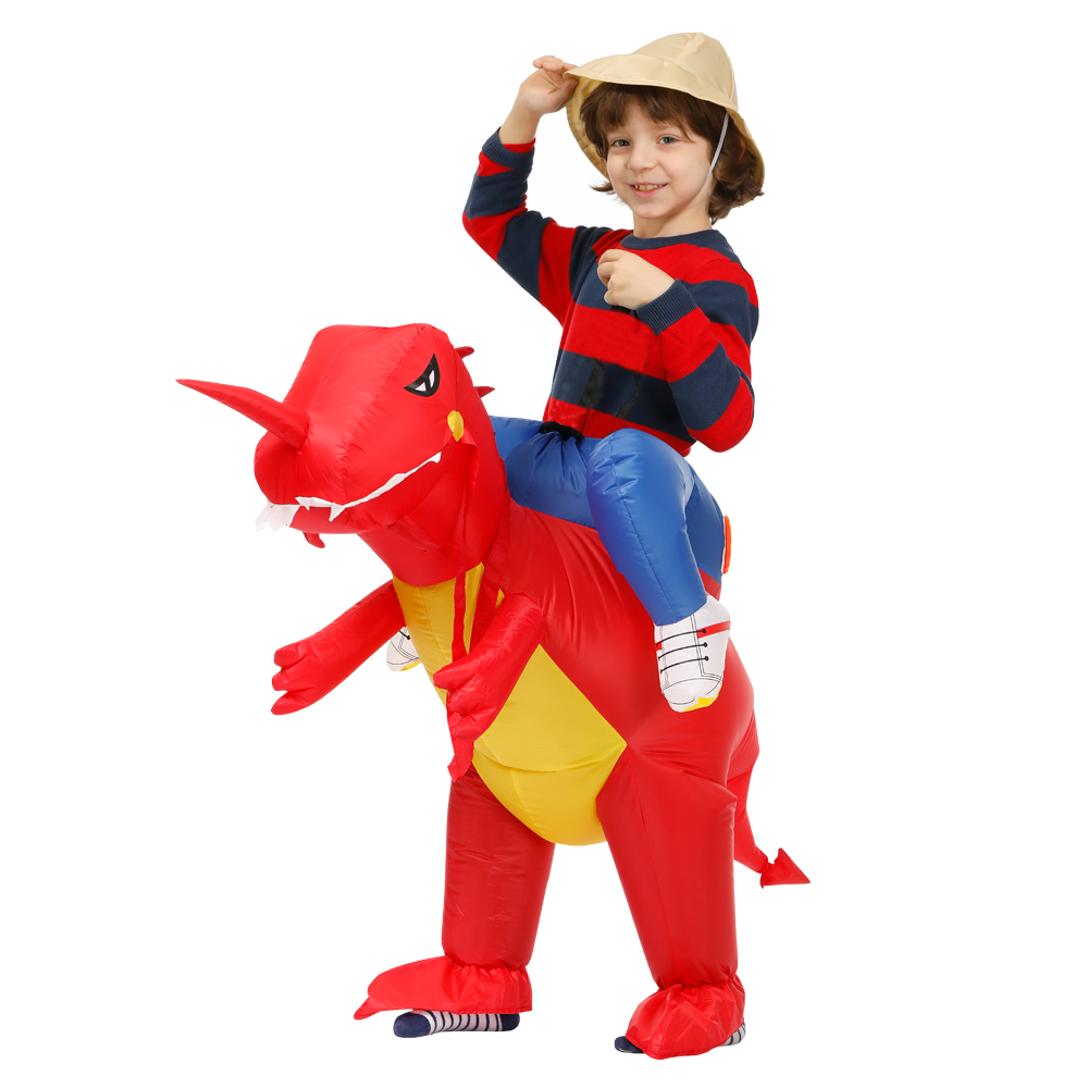 New Kids Inflatable Dinosaur Costume Boys Anime Triceratops Party Cosplay Costume Suit Carnival Halloween Costume For Child Girl
